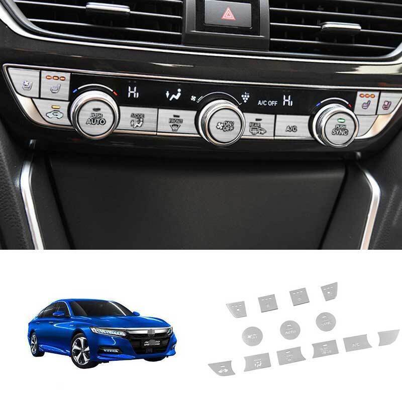 For Honda Accord 2018-2022 Silver Alu. Center Control Switch Button Stickers 13P