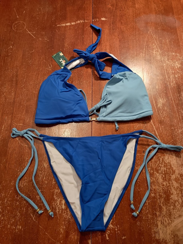 BMJL Women's Blue 2 Piece Swimsuit Bikini Top & Bottom Size Medium
