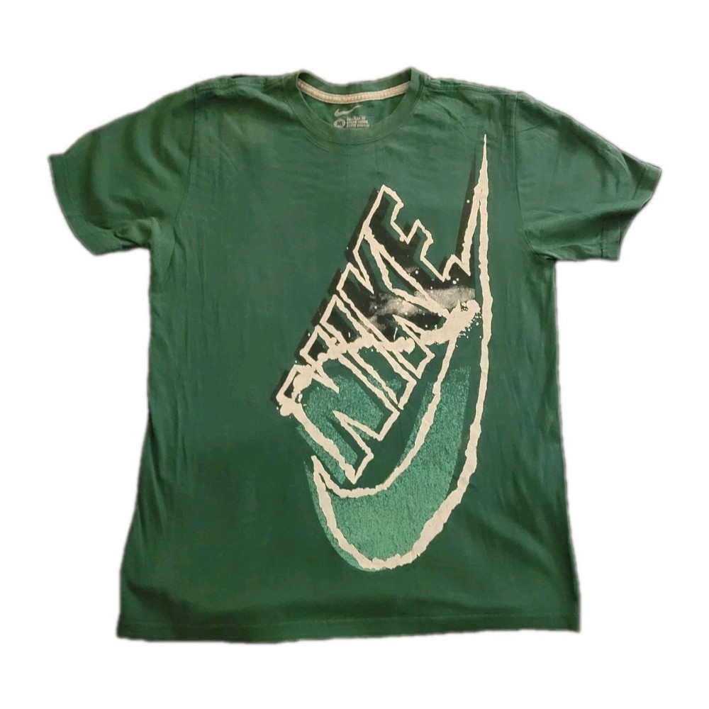 Vintage Nike Swoosh Aqua green Logo Print Men's Medium T Shirt