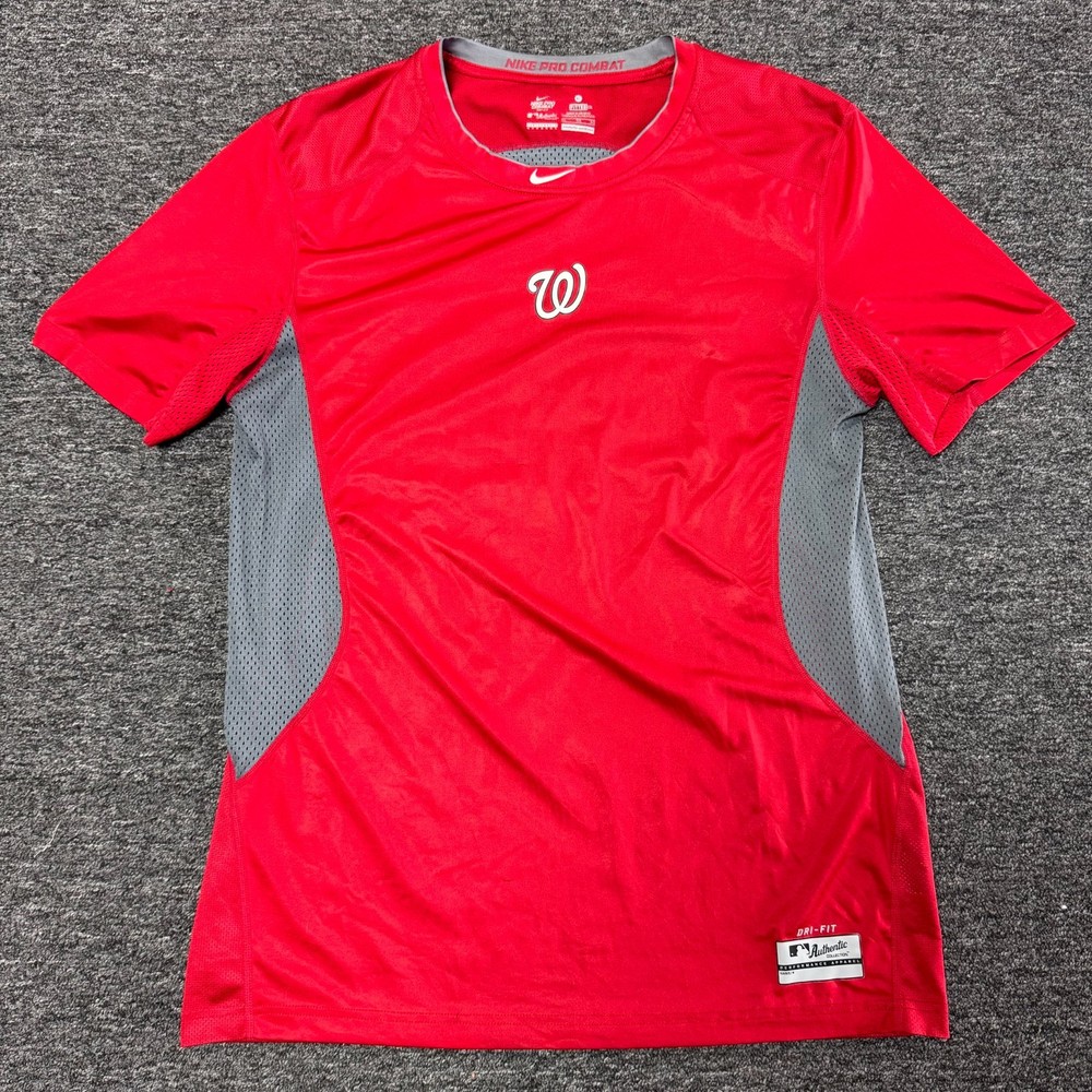 Nike Pro Combat Fitted Baseball Wilson Athletic Performance T-Shirt Sz XL Red