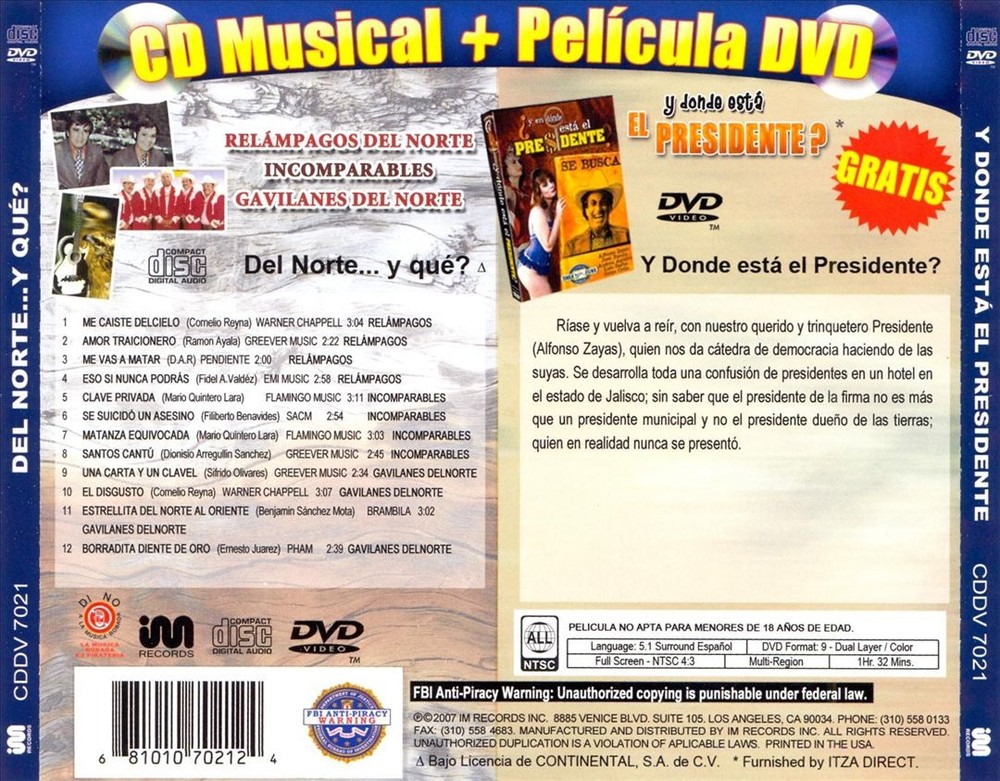 Various Artists Del Norte Y Que?/Y Donde Esta El Presidente New Cd