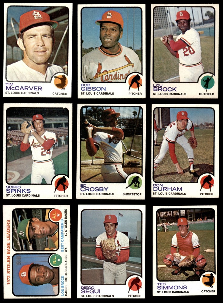 1973 Topps St. Louis Cardinals Near Team Set 5.5 - EX+ 7167206 (17 / 26 cards)