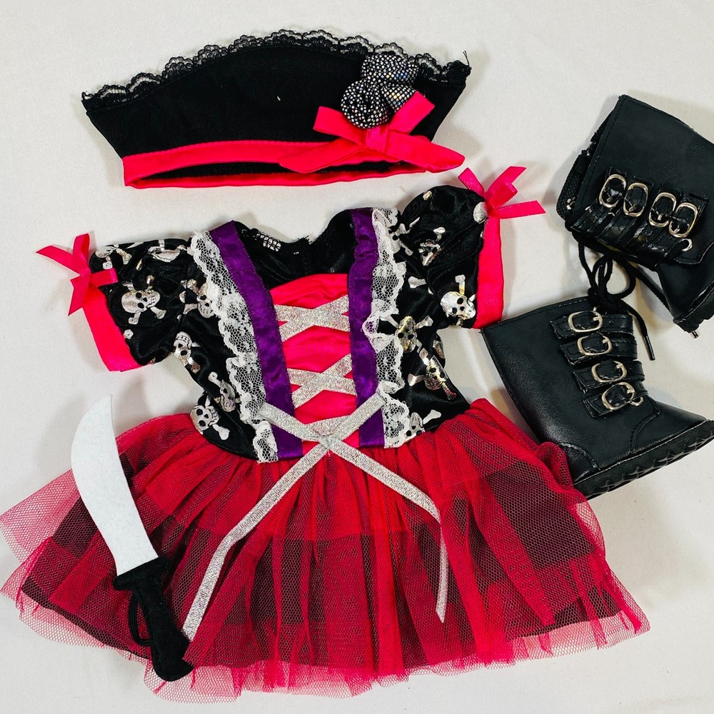 Pink Pirate Tutu Dress/Boots Halloween Costume Outfit for 18