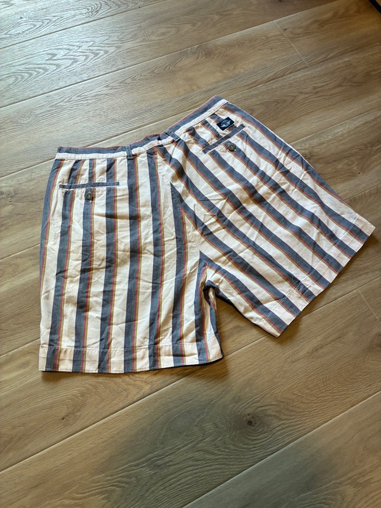 Vintage Levi’s Dockers Striped Chino Shorts Men's 38 Blue White Cotton Preppy
