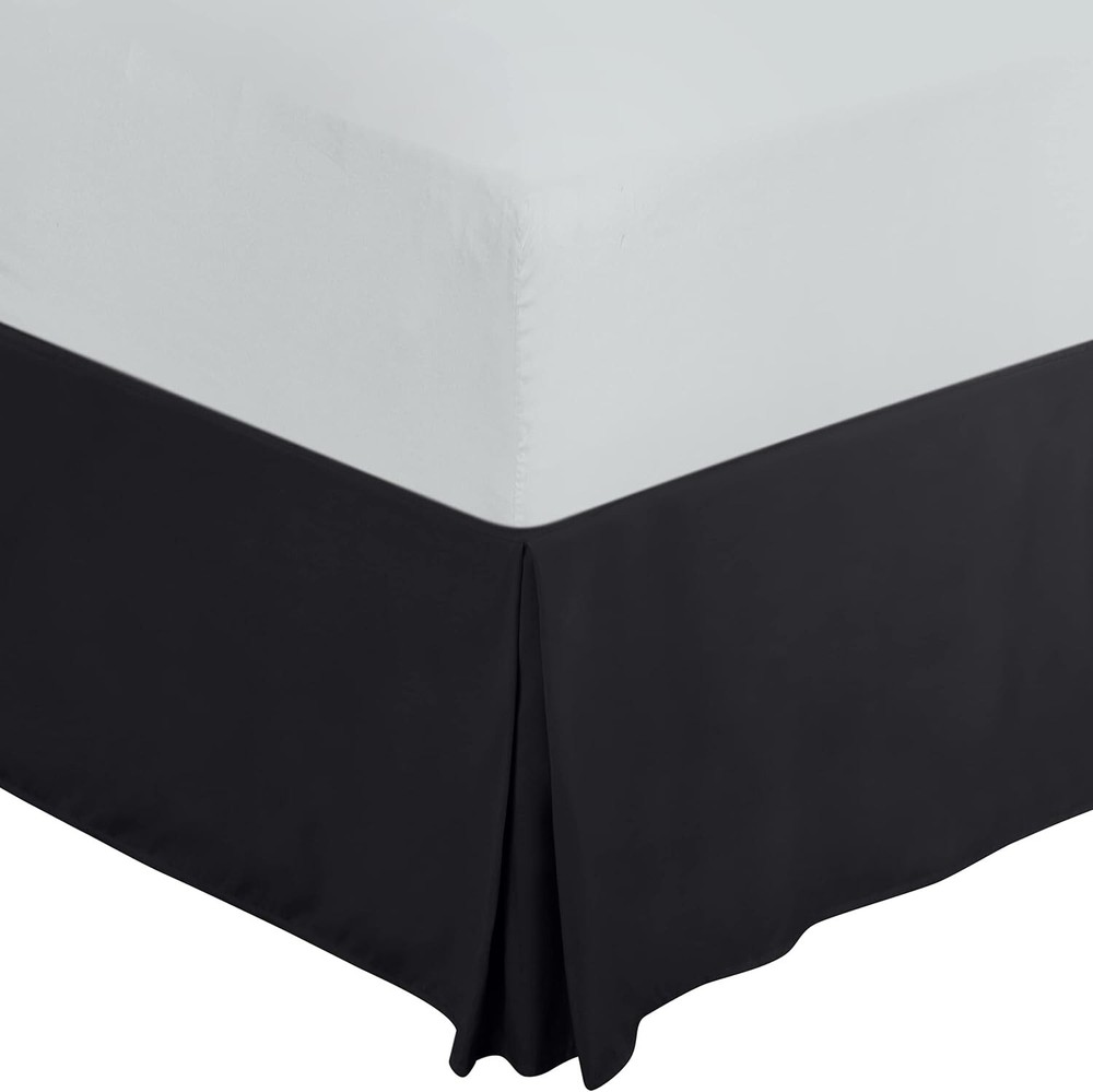 Utopia King Bed Skirt Soft Quad Pleated Ruffle Easy Fit 16-Inch Drop