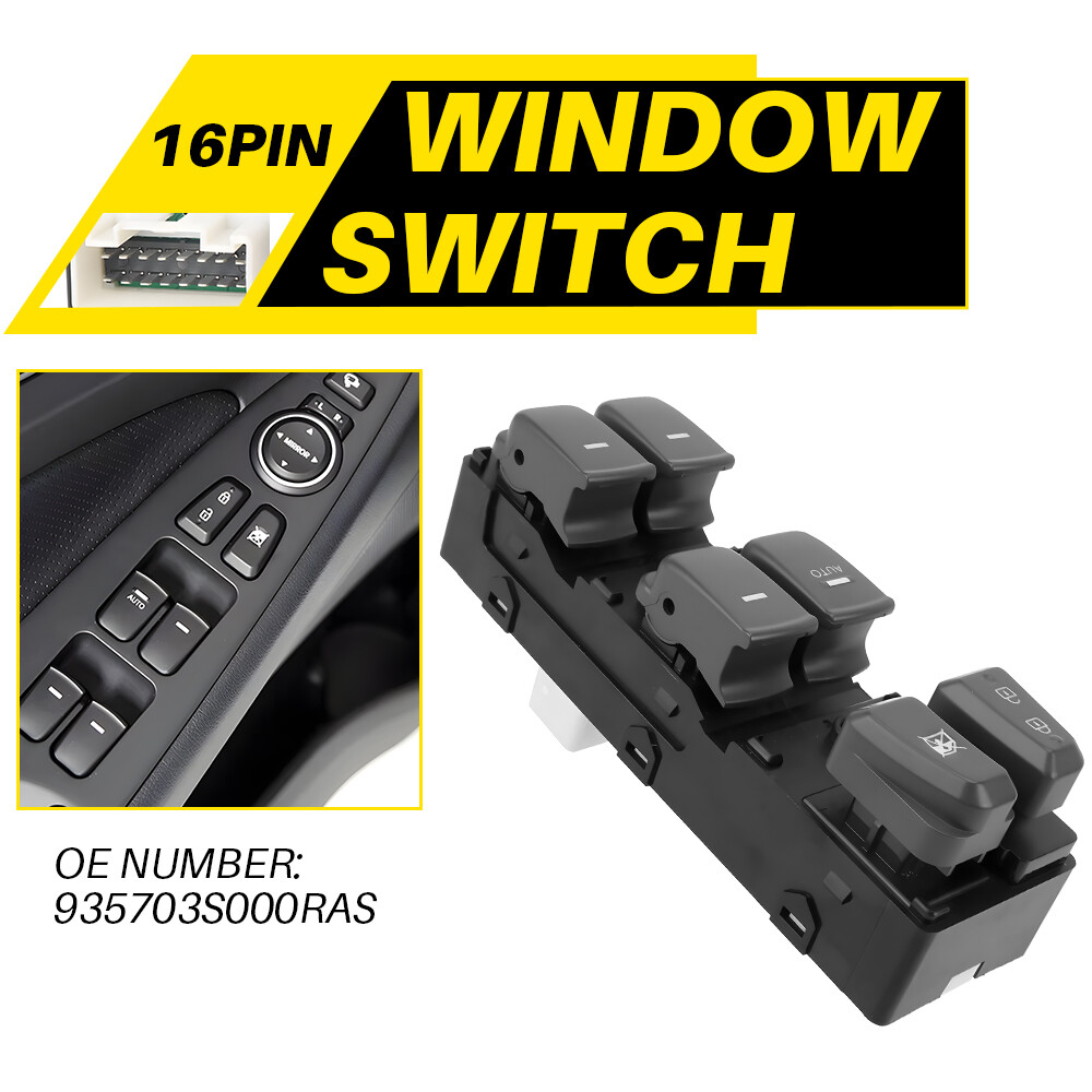 Power Window Switch Control Gray for Button 2011-14 Sonata Hyundai 935703S000RAS