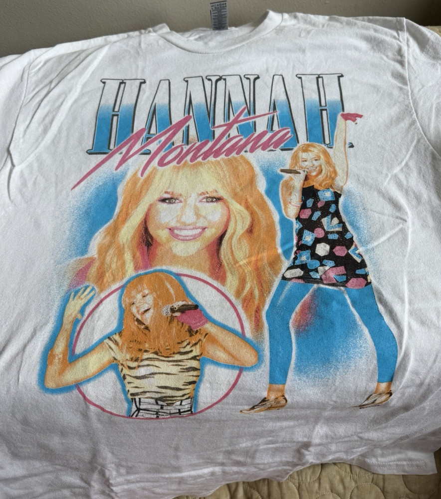 Vintage Women's Miley Cyrus Hannah Montana T-Shirt White Size Medium