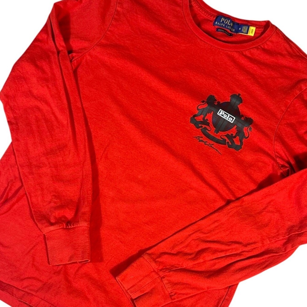 Polo Ralph Lauren Long Sleeve Shirt Mens M Red Plaid Crest Custom Slim Fit