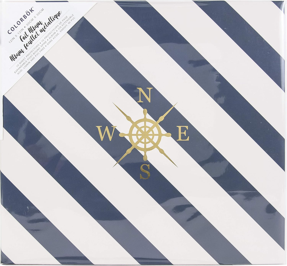 12In Scrapbook Album Nautical, Navy