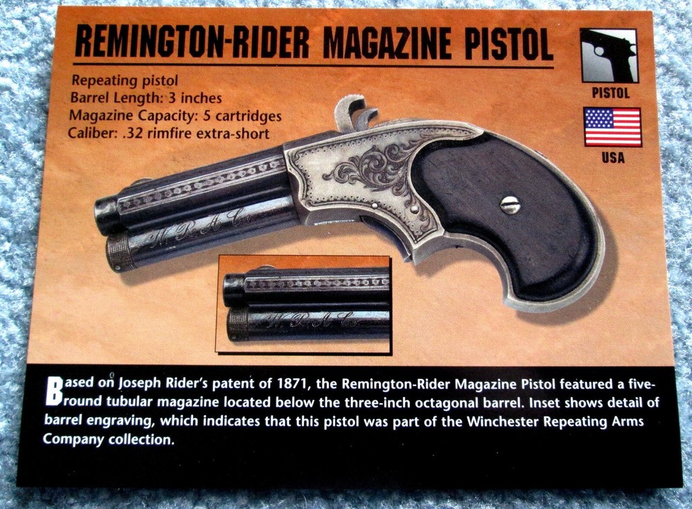 Remington Rider Magazine Pistol Classic Firearms Photo Card u