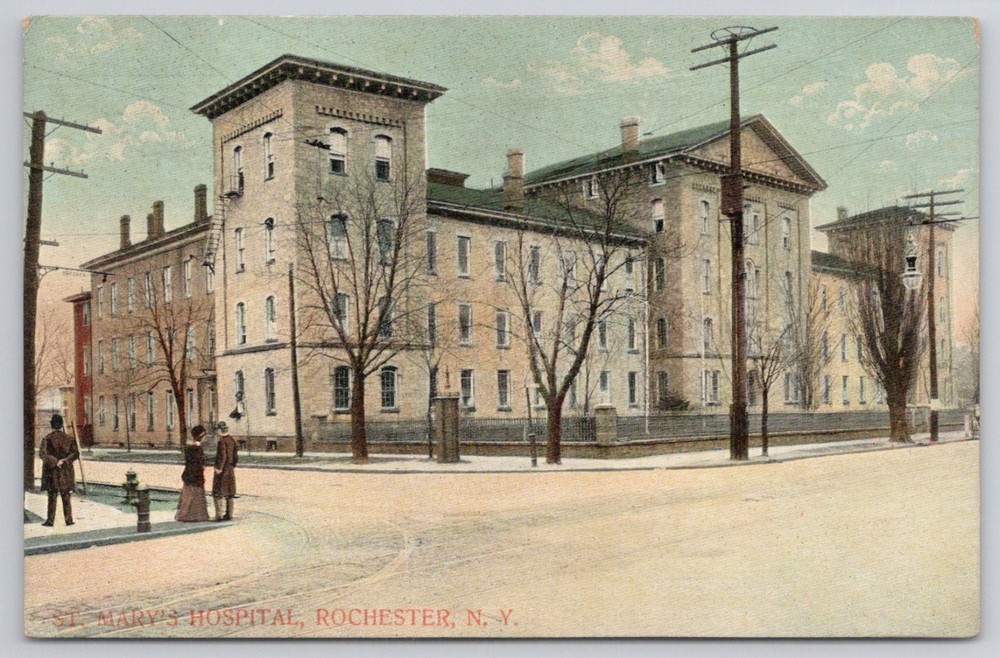 St. Mary's Hospital Rochester NY Postcard c1907-1917 German Litho