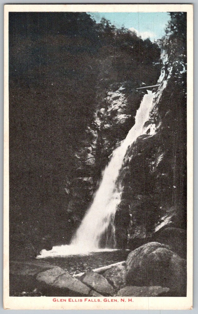Vtg Postcard Ellis Falls Waterfall Glen, NH 1930s