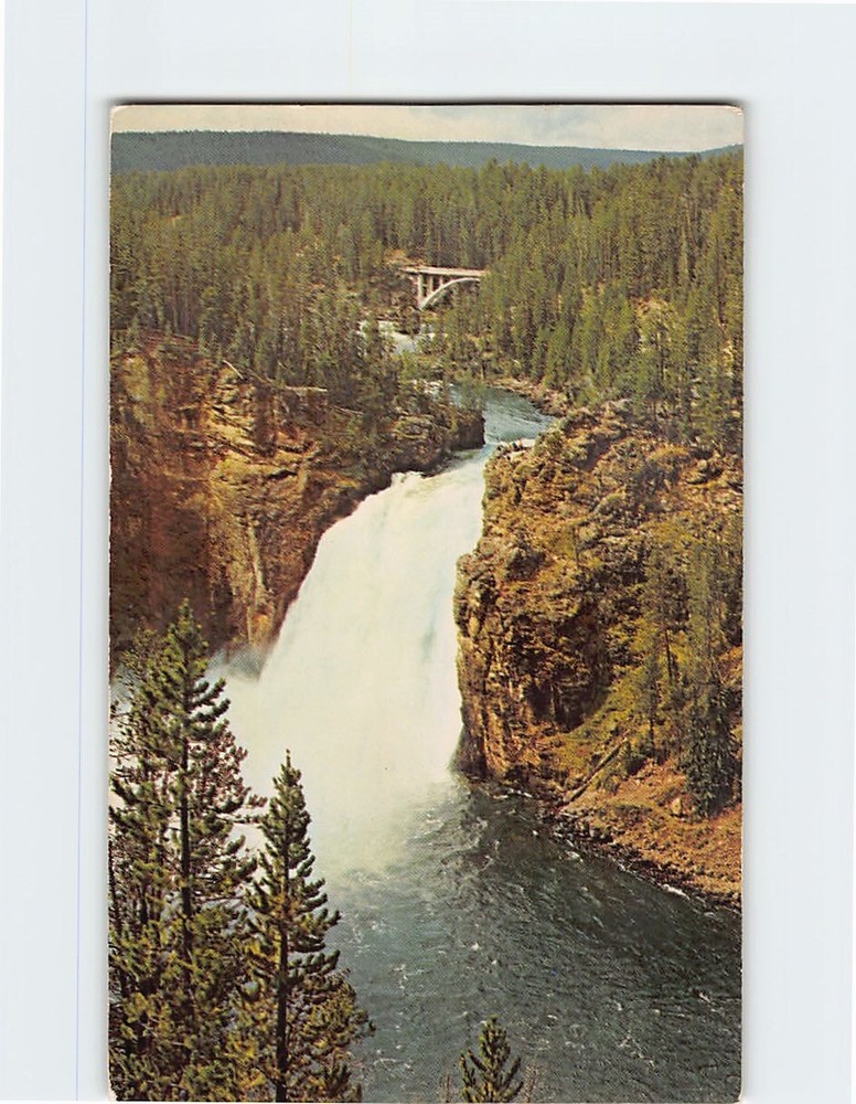 Postcard Upper Falls Grand Canyon Yellowstone National Park Wyoming USA