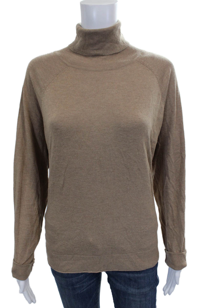 MNG Womens Beige Turtleneck Pullover Sweater Long Sleeve Polyester Size XLFree Shipping in US $100+ Orders | $6.95 Orders Below