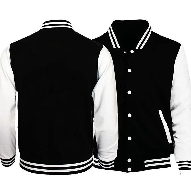 Men's Solid Varsity Baseball Jacket - Stylish & Comfortable Casual Wear