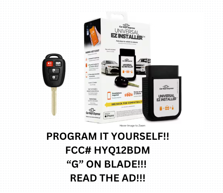 DIY BUNDLE 2012-14 TOYOTA CAMRY REMOTE KEY - G Chip HYQ12BDM TOOL INCLUDED