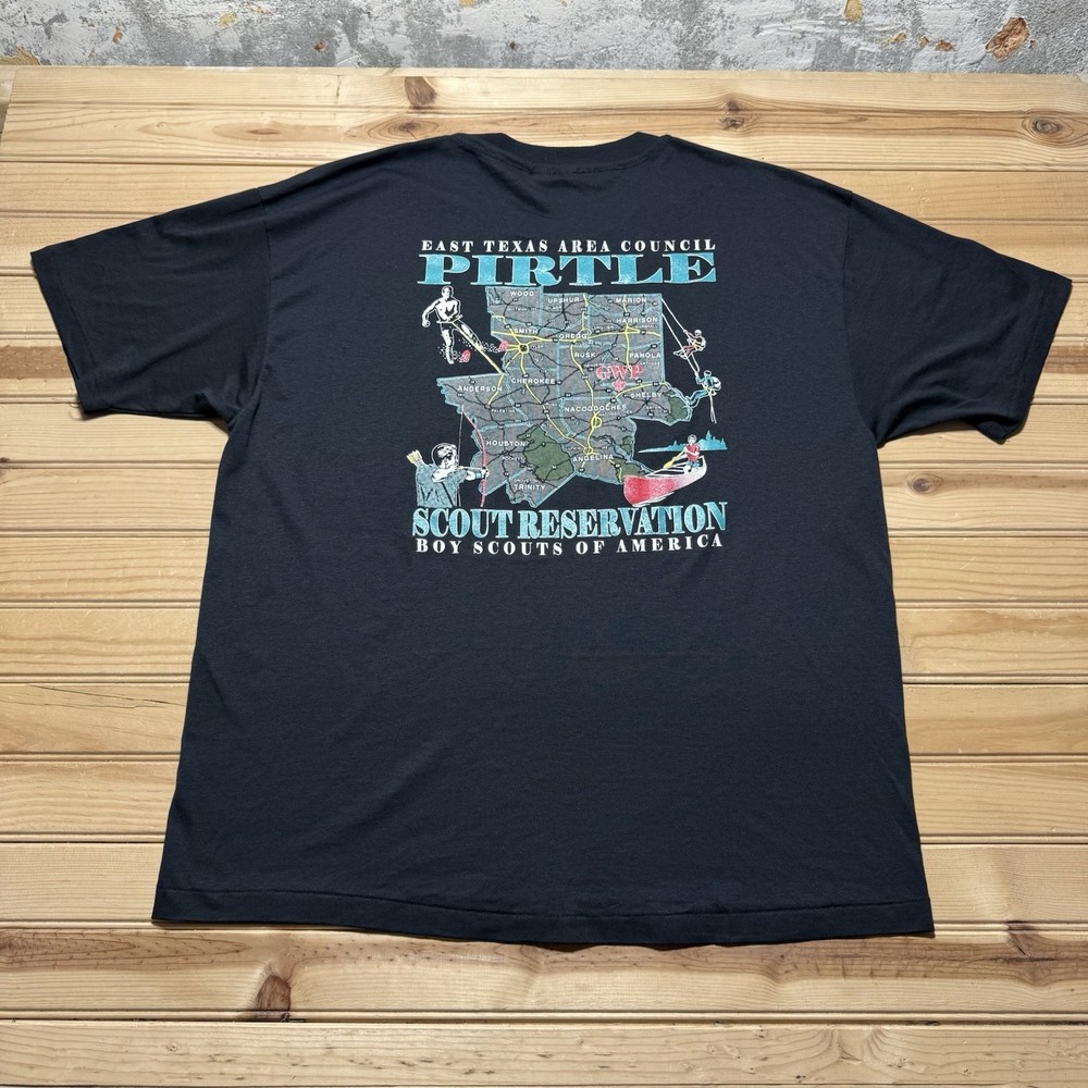 Vintage 90s GWP Boy Scouts America Pirtle Reservation Texas BSA Shirt Size XL