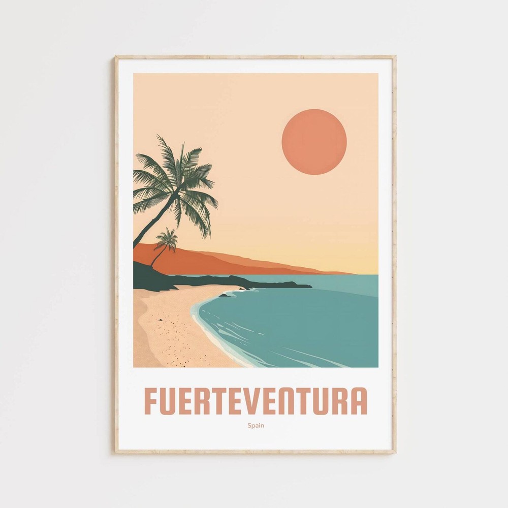 Fuerteventura Poster Vintage Travel Poster Spain Gift Fuerteventura Wall Art