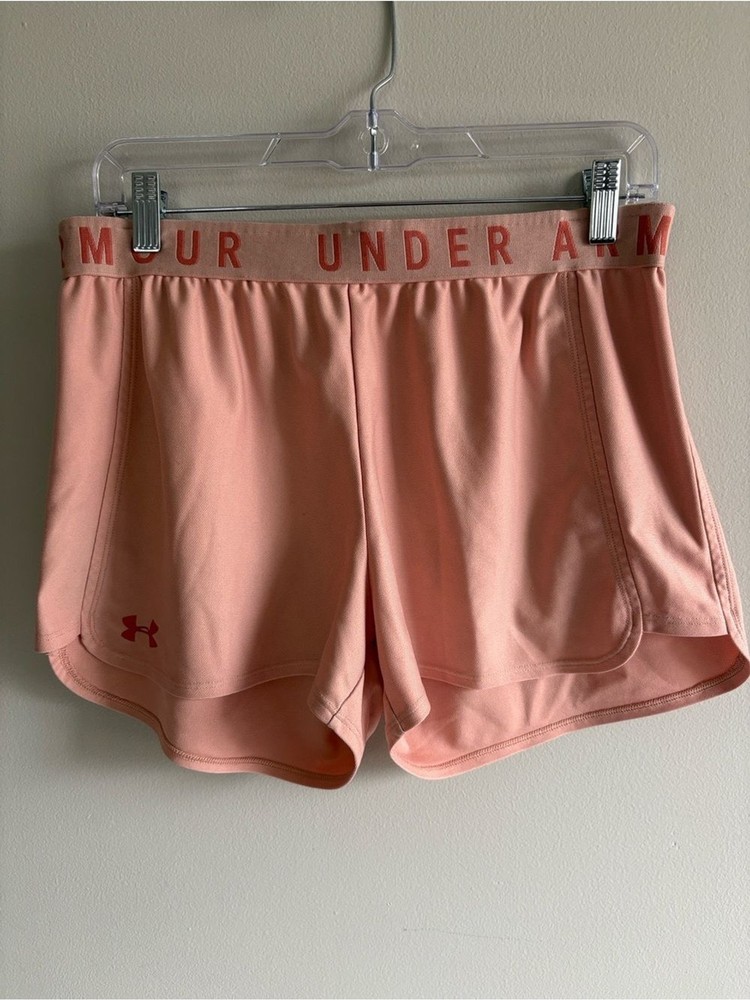Under Armour HeatGear Pink Athletic Shorts Women’s Large Loose Fit Running