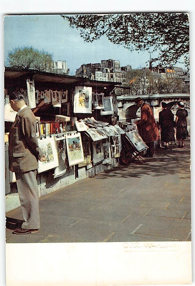 Postcard Les Bouquinistes vers le Pont-Neuf Paris France