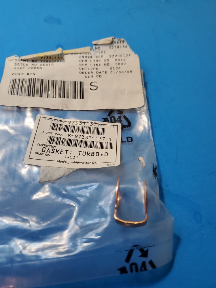 Turbocharger Oil Line Gasket-VIN: 6, Eng Code: LMM GM Parts 97331137