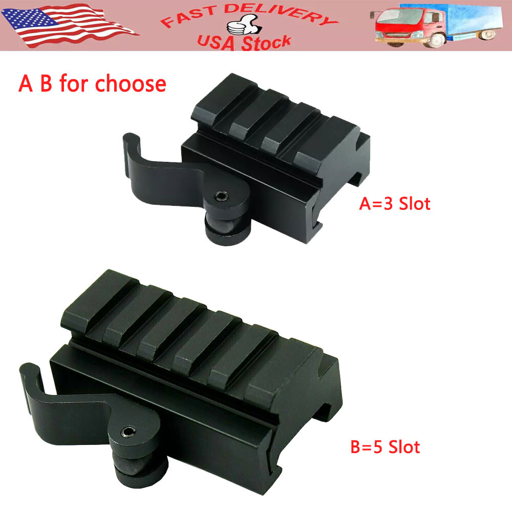 3/5 Slot Picatinny Weaver Rail QD Quick Release Riser Scope Mount Adapter