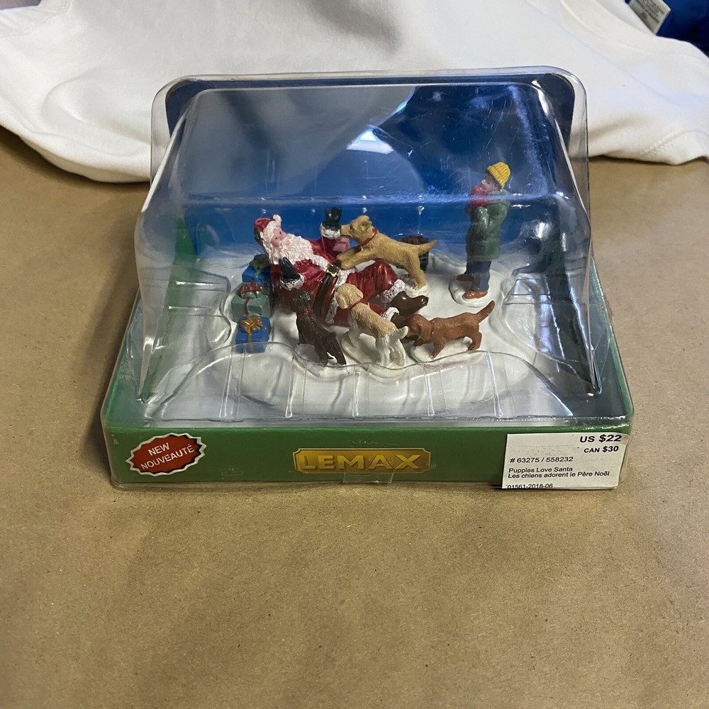 Lemax Christmas Santa Playing with Dogs Tabletop Decoration-image