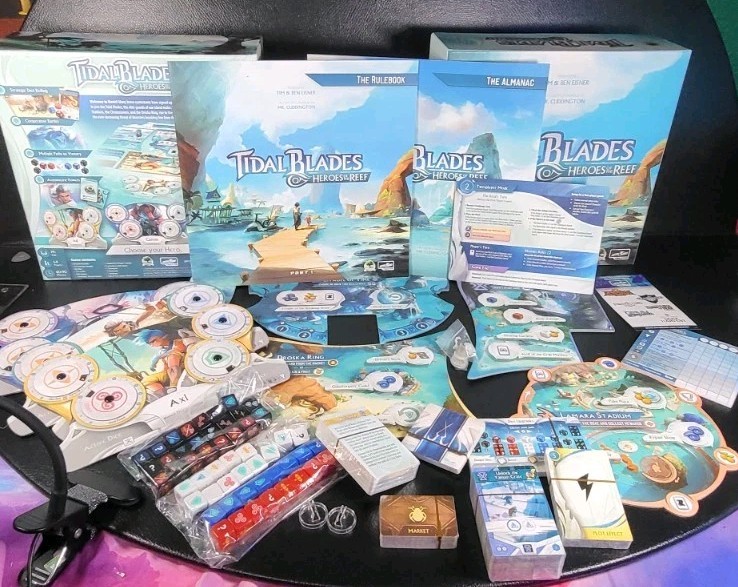 Tidal Blades Heroes of the Reef Board Game Kickstarter with Expansion