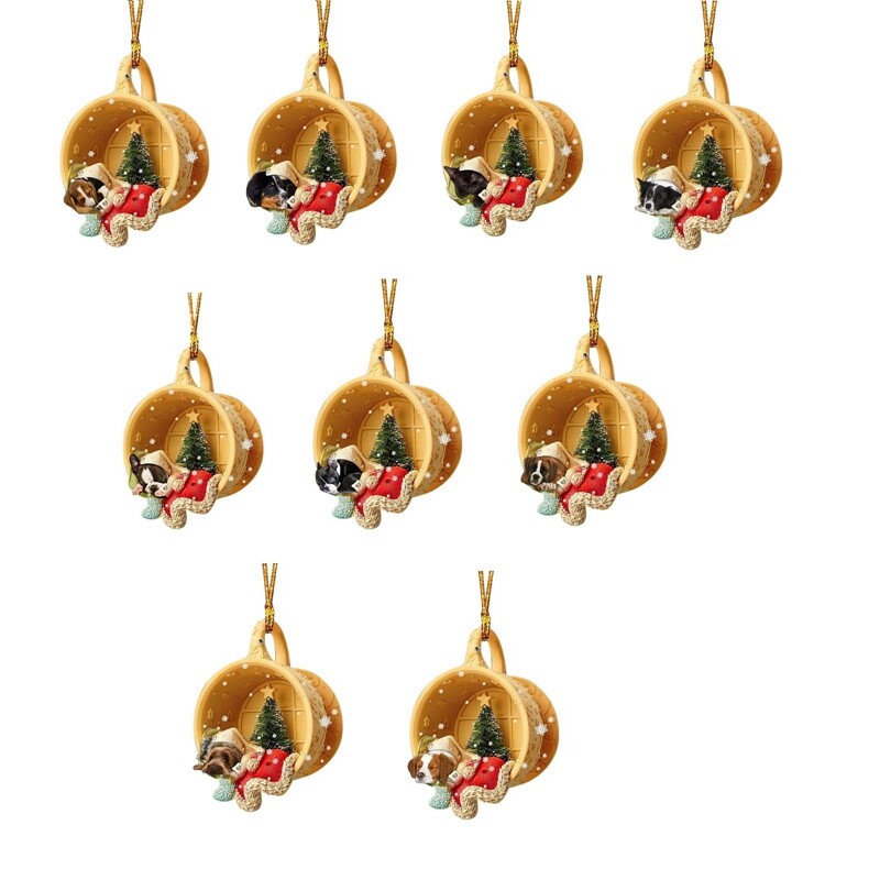 9PCS Labrador Retriever Pendant Shepherd Dog Pendant Acrylic G3W34777