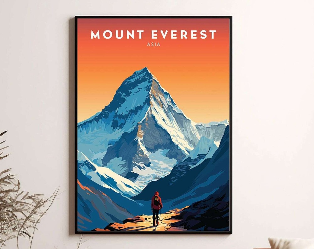 Mount Everest Poster Everest Wall Art Print Asia Poster Everest Travel Poster