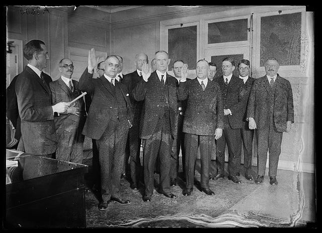 Photo:Men In Suits Oath Ceremony Interior 1910s Group Portrait