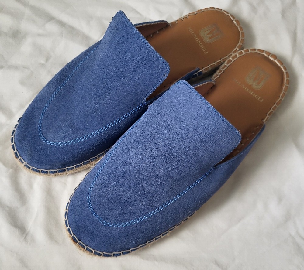 Bruno Magli Estrada Suede Espadrille Mule Men 11M Preppy Luxury Bohemian Classic