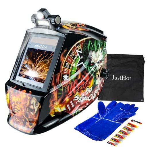 Large Viewing Welding Helmet Auto Darkening Welding Mask with Light JH-PAL01