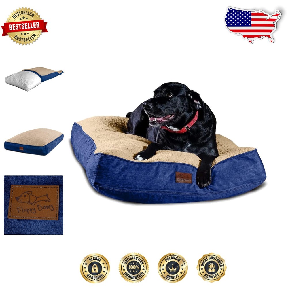 48x30 XL Dog Bed with Coconut Fiber Memory Foam for Large Breed Comfort