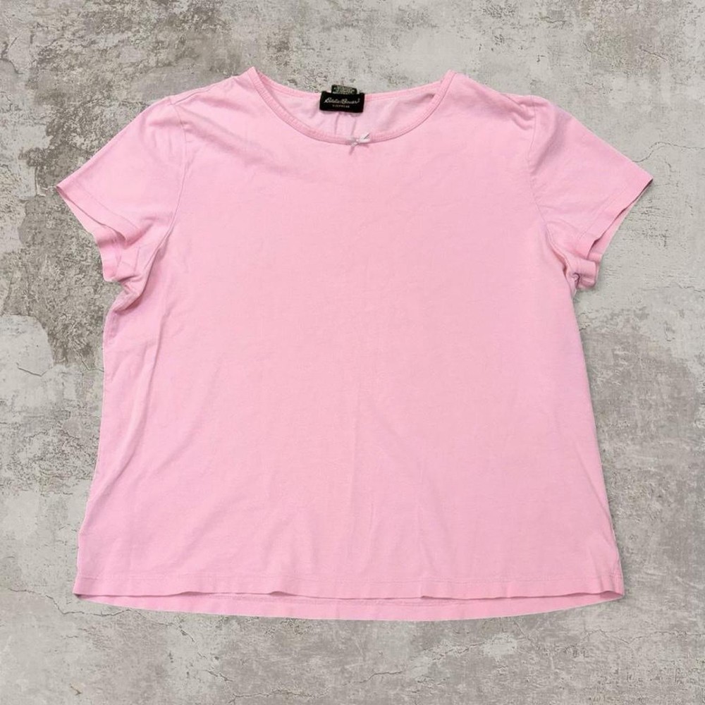 Eddie Bauer Women's Pink Sleepwear Short Sleeve Cotton Round Neck T-Shirt Size M