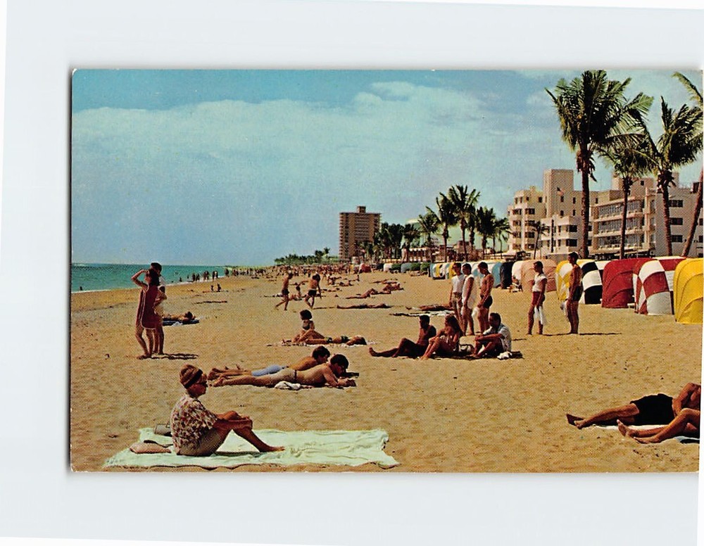 Postcard Beach Scene Fort Lauderdale Florida USA