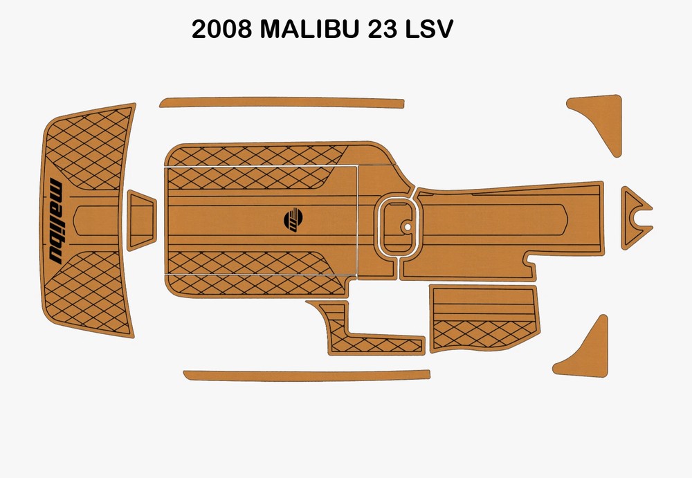 2008 MALIBU 23 LSV Swim Platform Cockpit EVA Pads Foam Teak Deck Flooring Mat