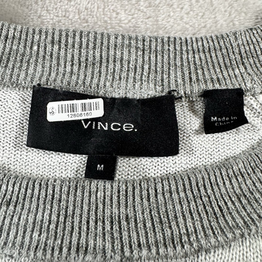 Vince Mens Pullover Sweater Gray Long Sleeve Linen Blend Size Medium
