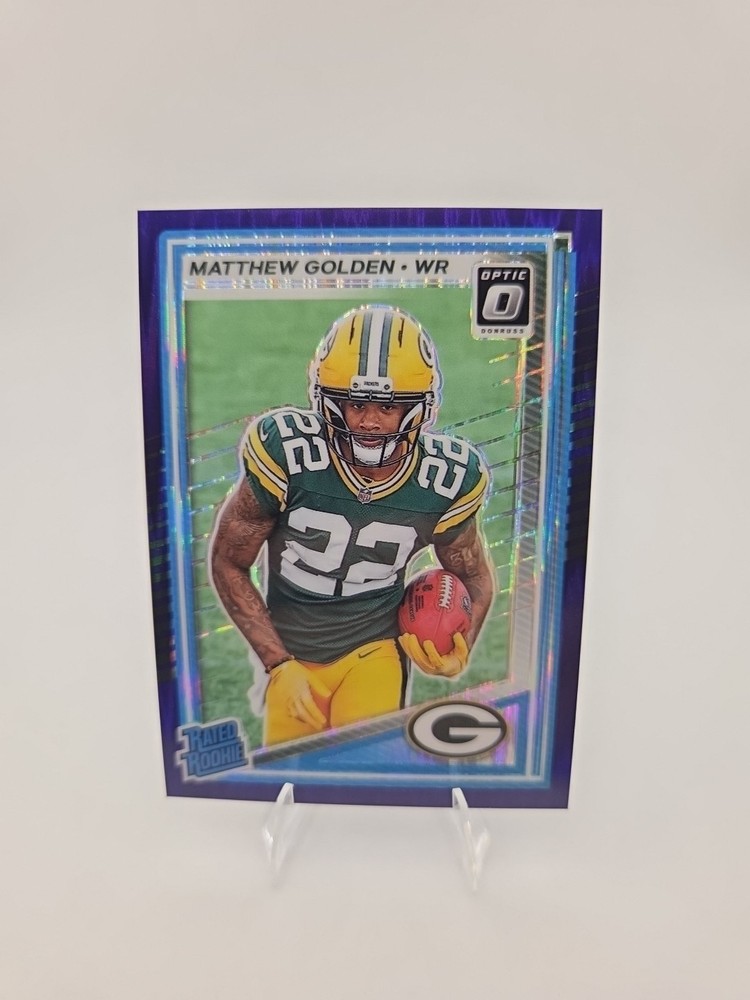 2025 Panini Donruss Optic - Purple Shock Rated Rookie Matthew Golden RC Packers