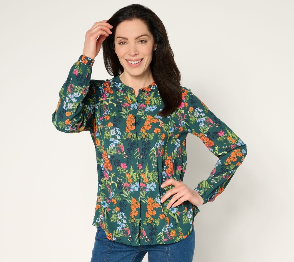Joan Rivers Classics Collection Women's Top Plus Sz 1X Multi-colored A676530