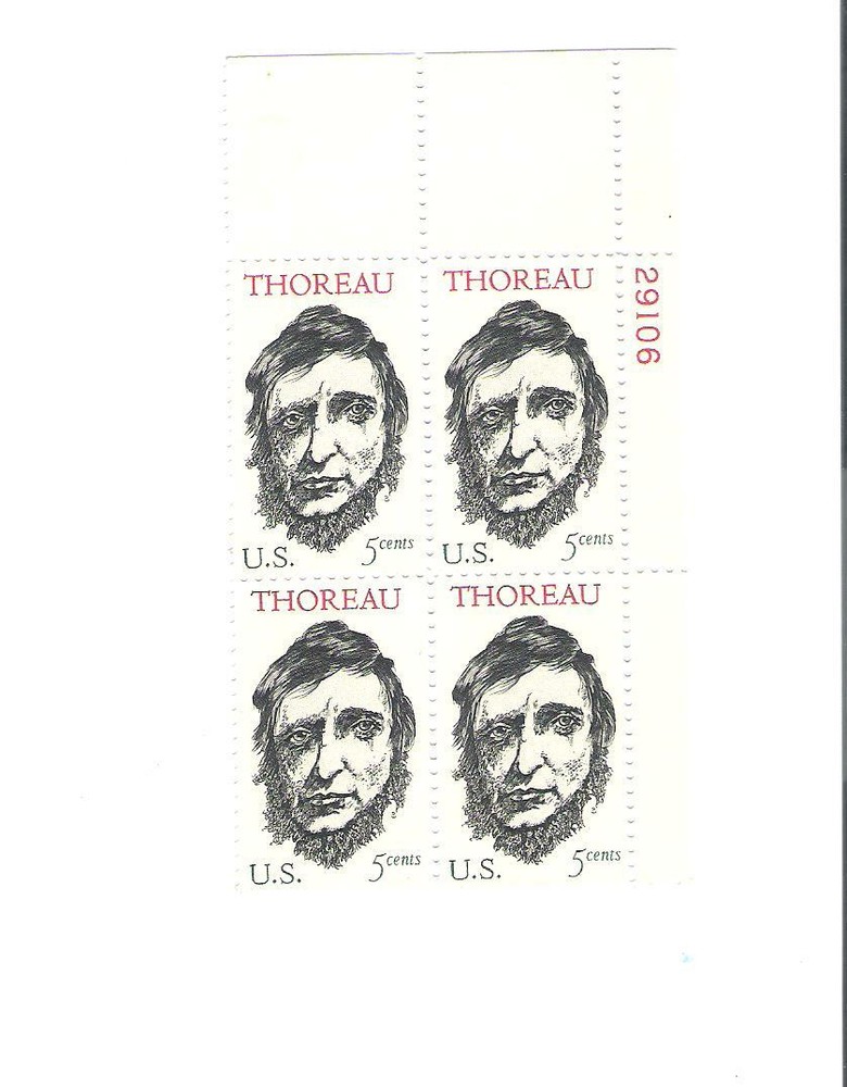 Scott # 1327 US  H D Thoreau  Plate Block  M/NH  O/G