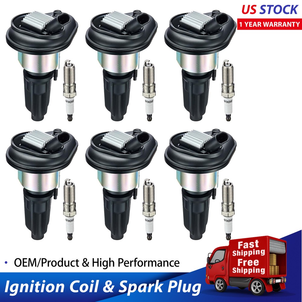 6X Ignition Coils and Spark Plugs Packs UF303 For Buick Chevy GMC Hummer Isuzu