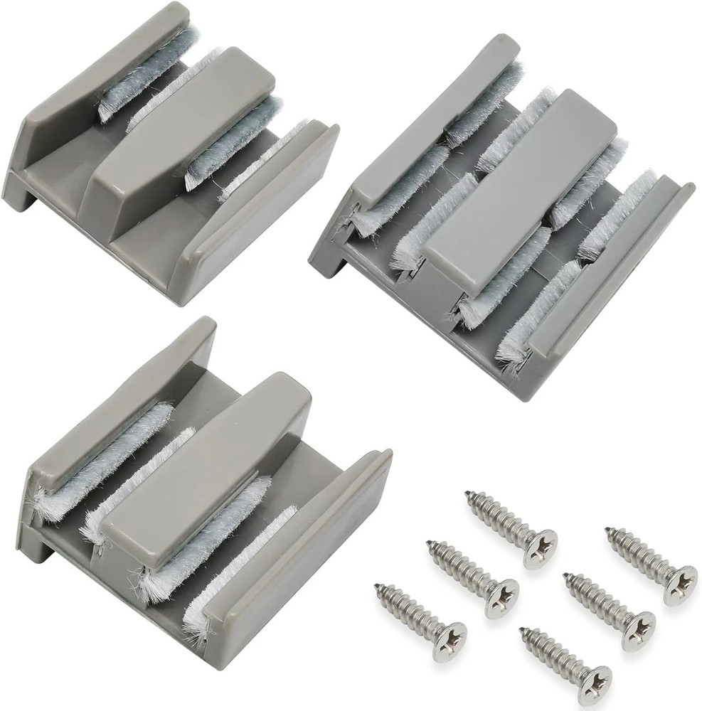Sliding Shower Door Bottom Guide Assembly 8mm Grey Fluff Plastic