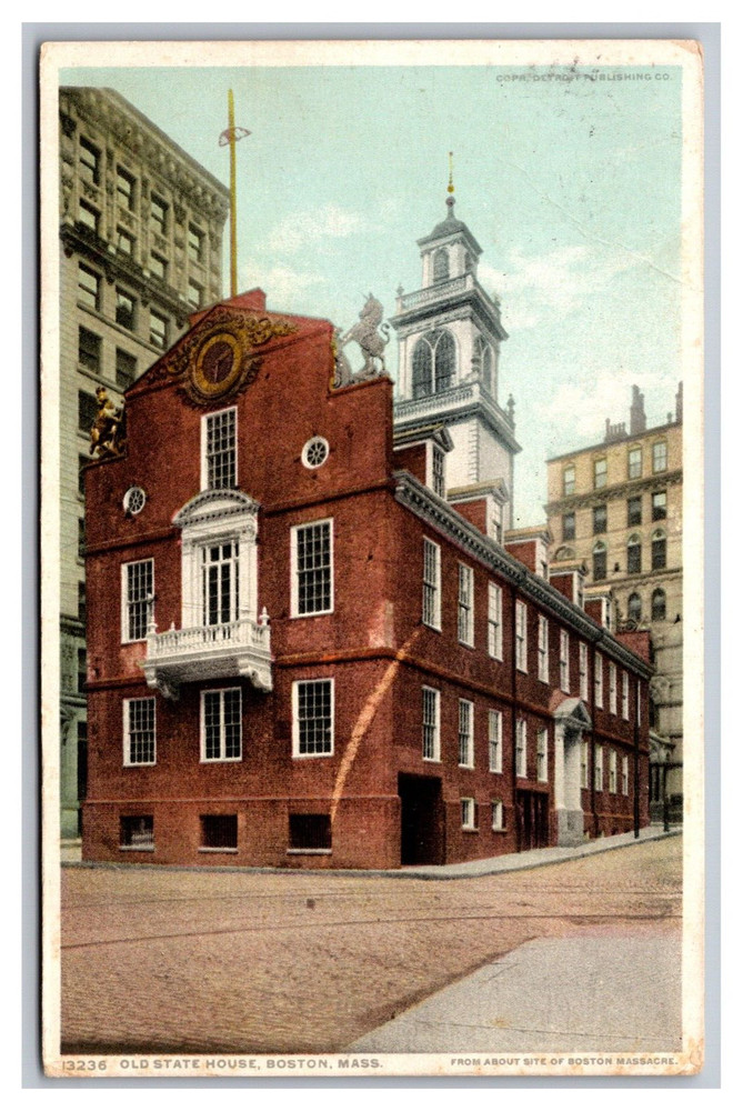 Boston MA Massachusetts Old State House Divided Back Postcard Posted 1910