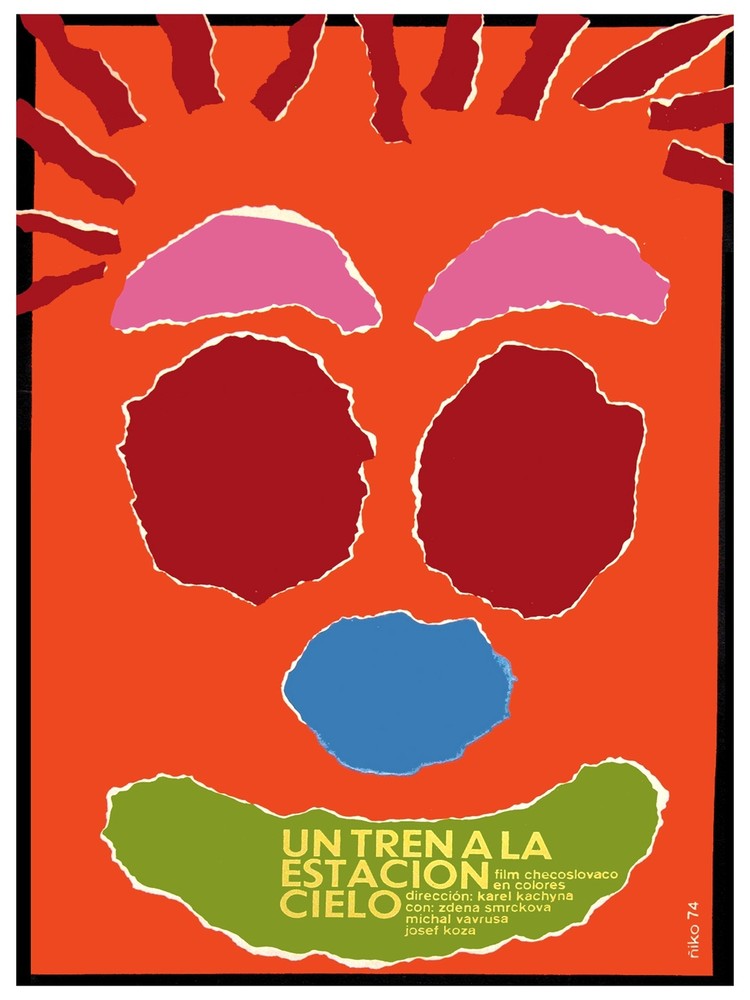 A train in the sky station Decoration Poster.Graphic Art Interior design 3122