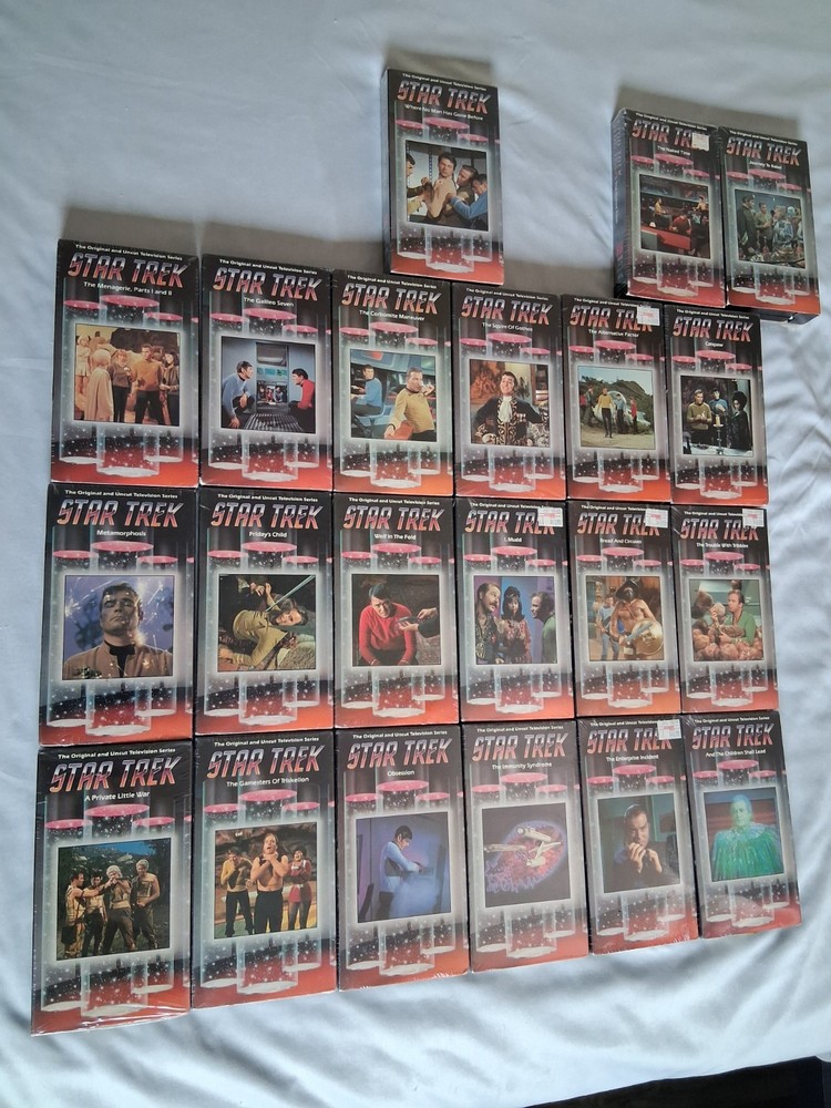 Vintage 1966 Star Trek Original And Uncut VHS Lot Of 19 Tapes 17 Sealed