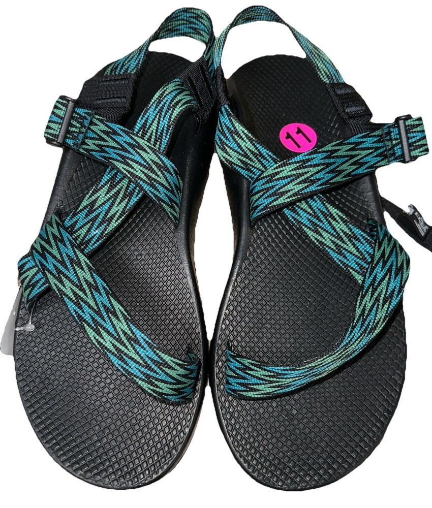 Chaco Mens JCH108685 Adjustable Hiking Sandals Green Black Blue Size 11