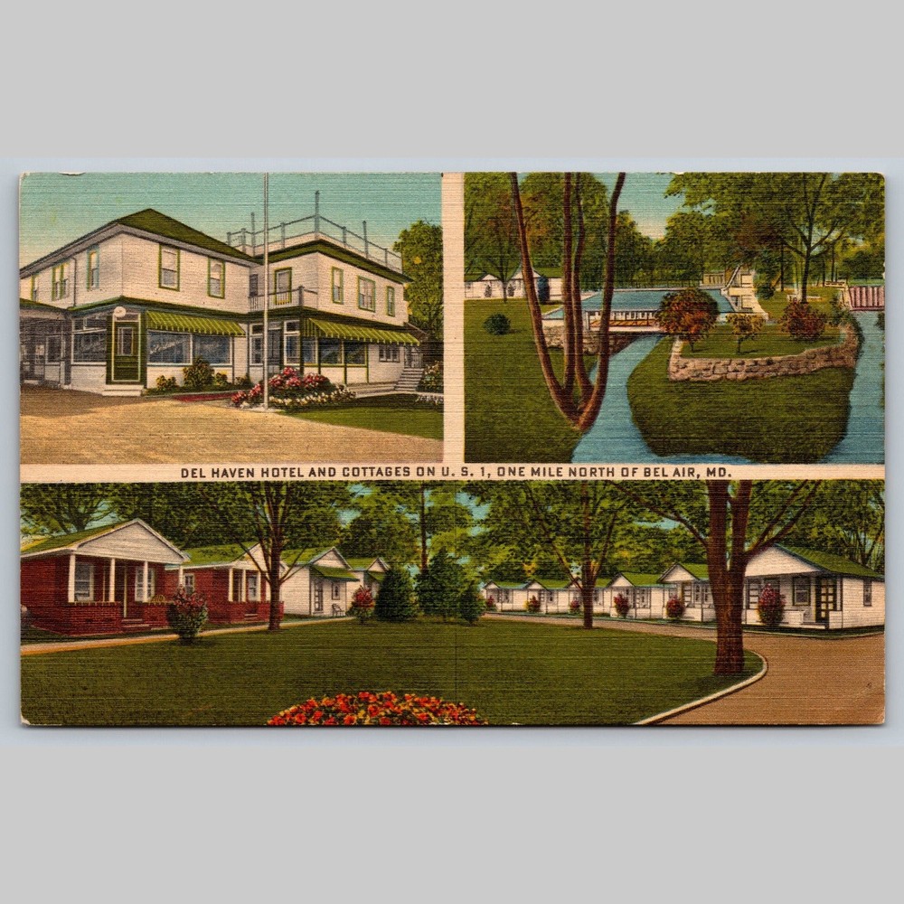 Postcard Del Haven Hotel and Cottages Bel Air Maryland