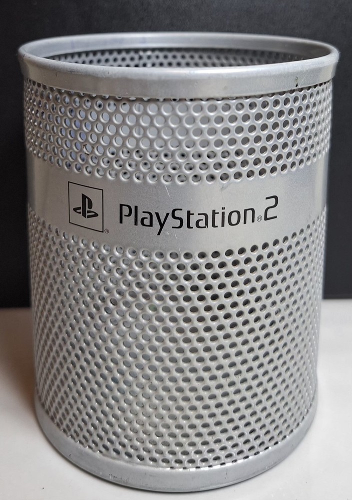 Promotional Playstation 2 Round Metal Pencil/Pen Holder Extremely Rare, Gaming