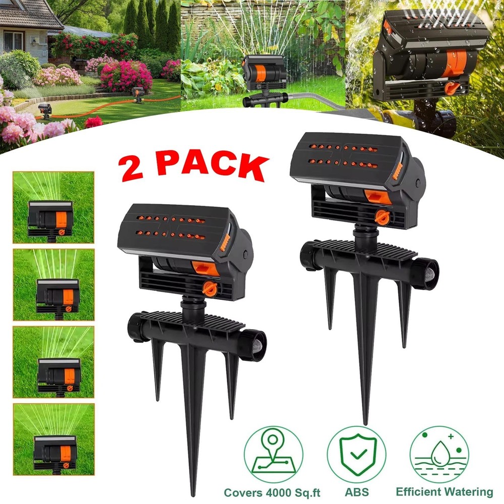2X Garden Lawn Sprinkler Auto Spray Grass Watering Irrigation System Patio Yard